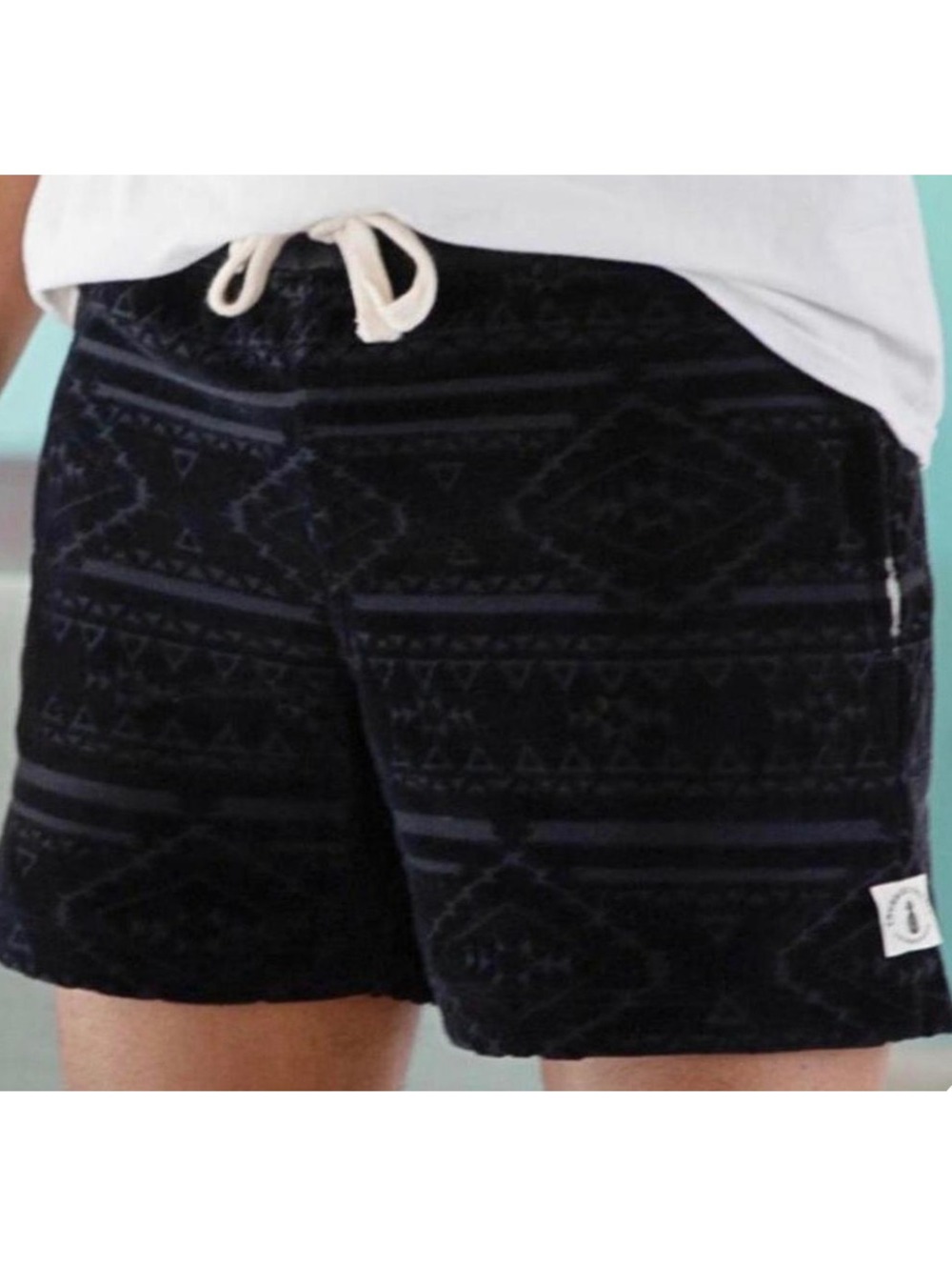 Chubbies Velour Geometric Lounge Men's 5.5" Inseam Black Shorts SZ Small
